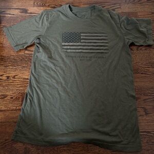 Vintage Army Green American Flag Tee